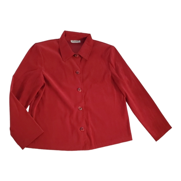 Briggs  Maroon Velvety Buttons Up Shirt Large - Picture 1 of 5